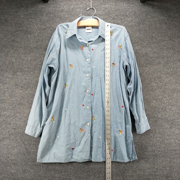 Warner Bros Studio Store Mens Tweety Bird Shirt Blue M Embroidered Vintage - Picture 11 of 13